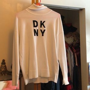 DKNY White Turtleneck Sweater (Medium)